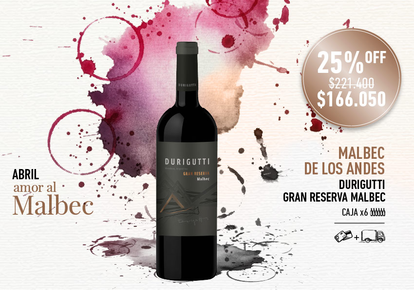 promo abril mes del malbec durigutti gran reserva malbec caja x6
