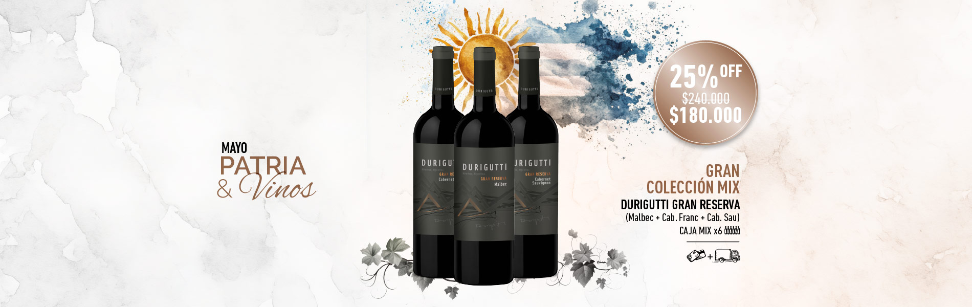 promo mayo mes patrio durigutti gran reserva caja mix x6