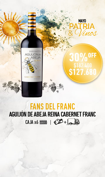 promo mayo mes patrio durigutti aguijon de abeja reina cabernet franc caja x6