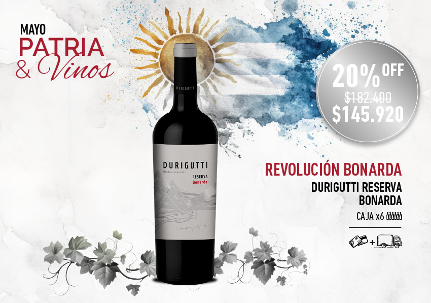 promo mayo mes patrio durigutti reserva bonarda caja x6