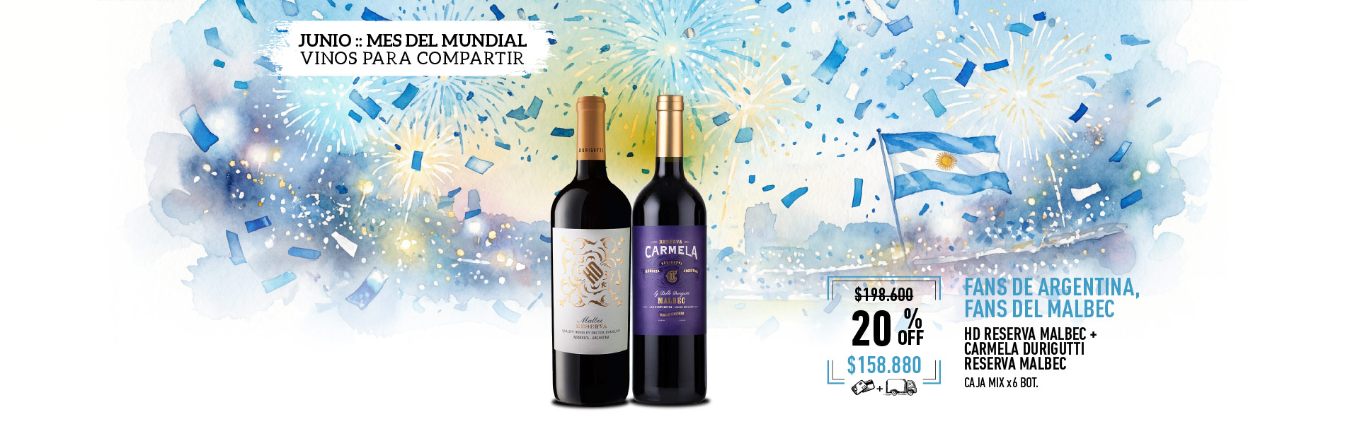 promo junio mes del mundial mix malbec I single vineyards caja mix x6