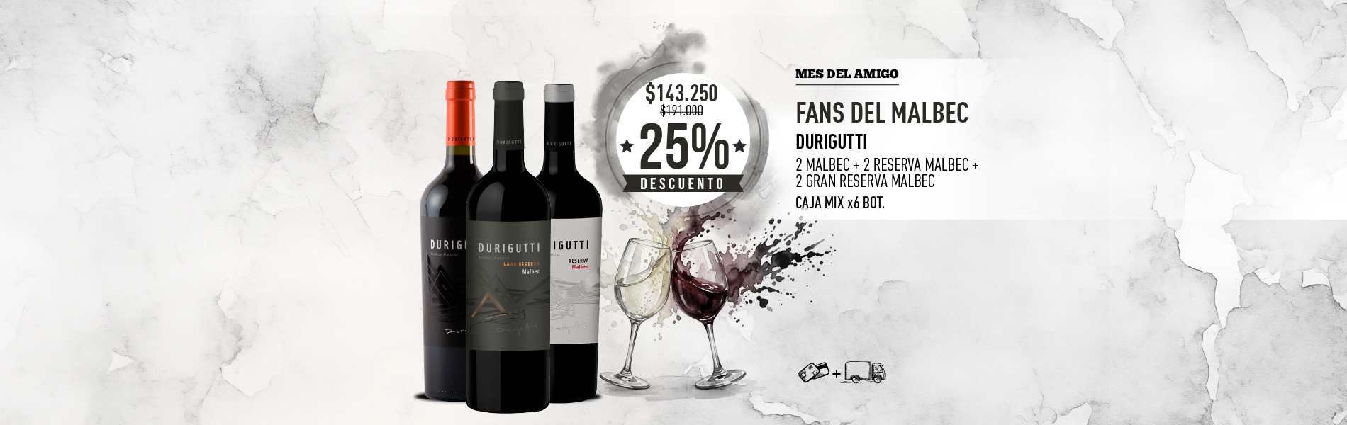 promo durigutti mes del amigo fans del malbec caja mix x6