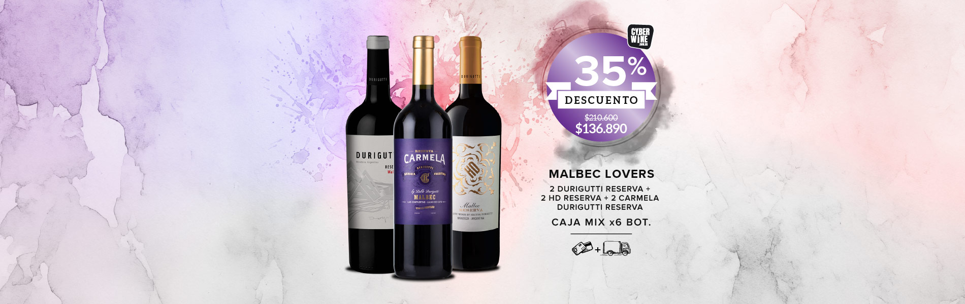 promo 35% off malbec lovers caja mix x6