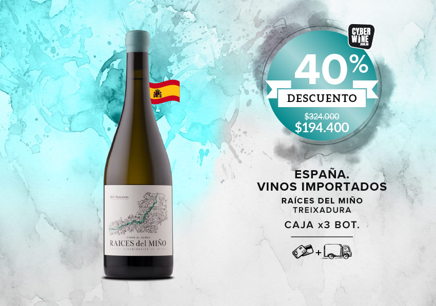 promo 40% off vino español blanco caja x3
