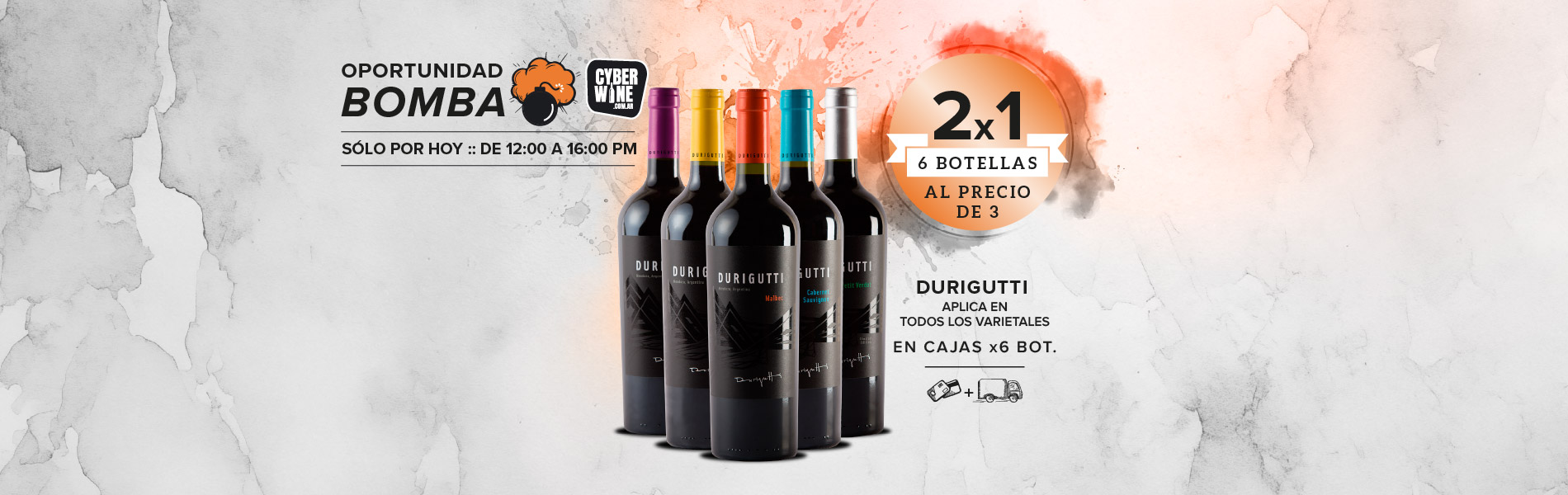 oferta bomba durigutti etiqueta negra 2x1 caja x6