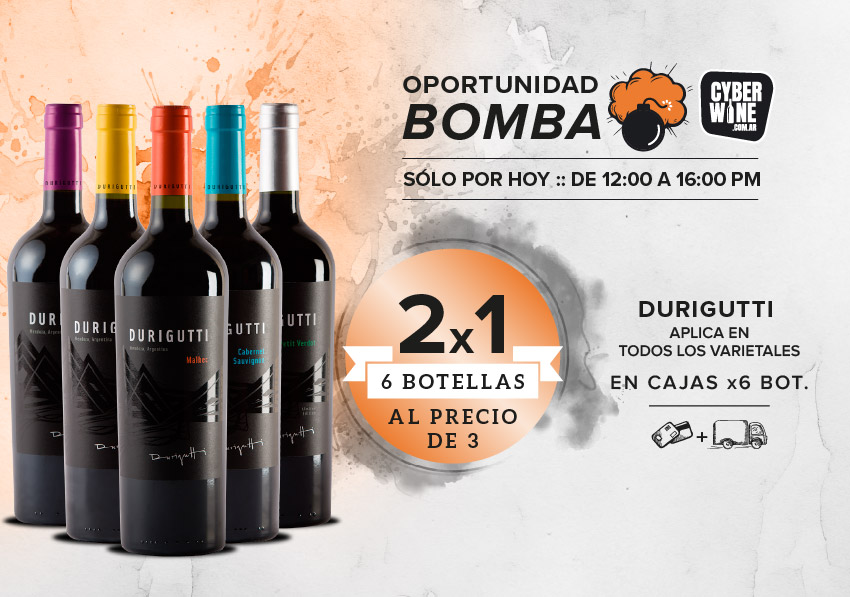 oferta bomba durigutti etiqueta negra 2x1 caja x6