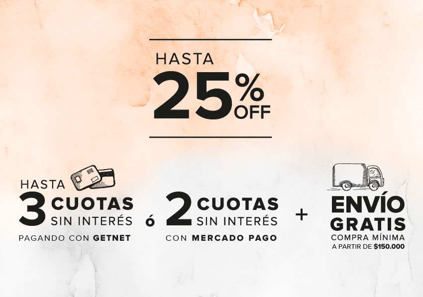 hasta 25%off